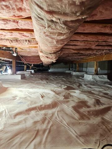 Completed crawl space repair by Premier Basement Systems in Bonners Ferry, ID near Hwy 95 and Main St