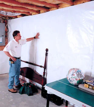 CleanSpace basement wall system installed, showcasing a clean and dry finish in a home in Sandpoint near Main Street