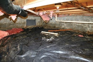 Flooded crawl space in Rathdrum requiring waterproofing solutions