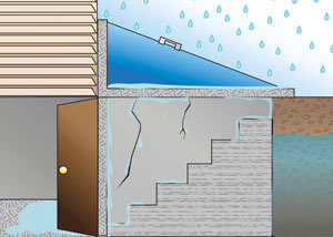 Hatchway door flooding issue in a home in Athol, ID near North 6th Street and West Pleasant View Road