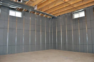 Installed insulation of basement wall panels in Spokane, WA