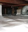 Sealing crawl space liner in CDA home