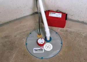 SuperSump pump installed in a basement in Laclede, ID