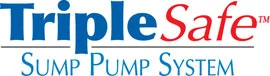 TripleSafe sump pump system logo representing advanced triple protection for basements