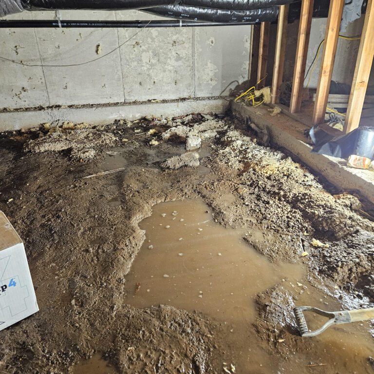 Flooded crawl space in Airway Heights needing waterproofing