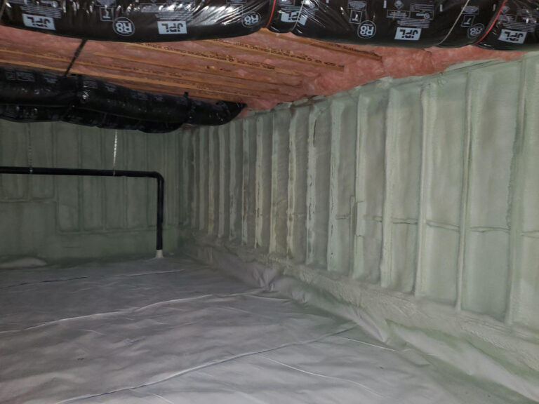 Finished spray foam insulation in a home in Chattaroy, WA